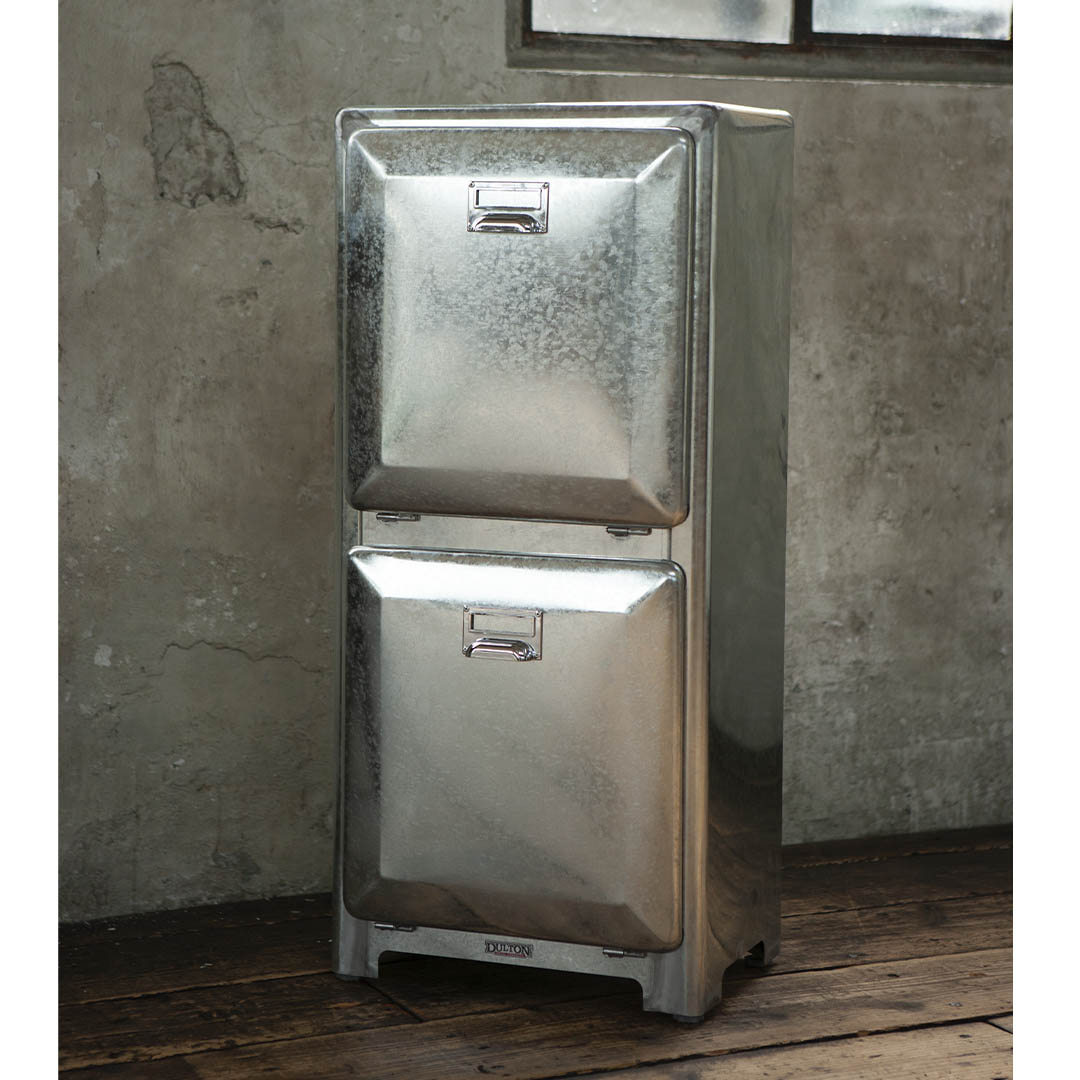 DULTON ONLINE SHOP | TRASH CAN DOUBLE DECKER GALVANIZED(GALVANIZED