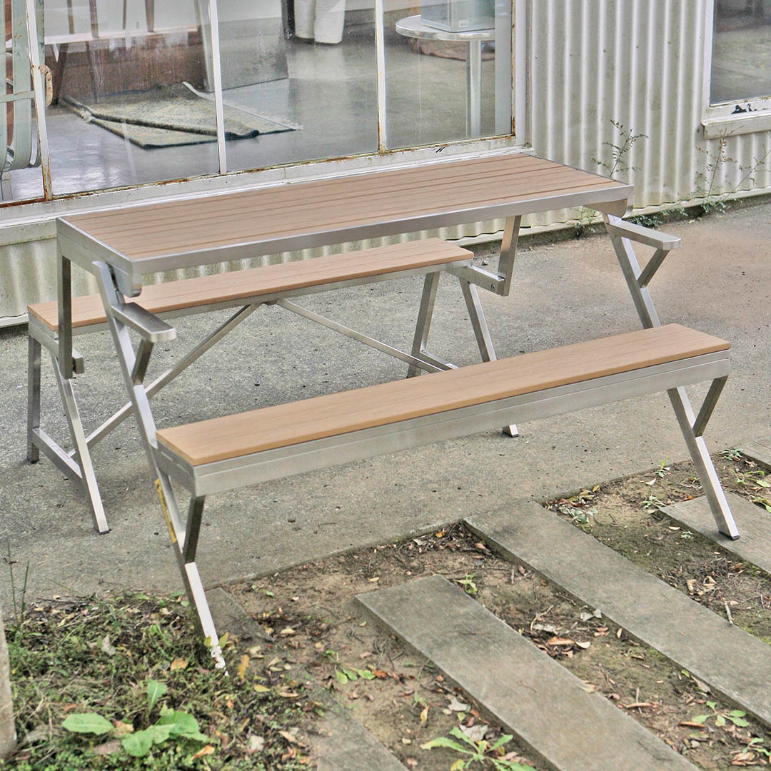 DULTON ONLINE SHOP | STAINLESS TABLE & BENCH DOUBLE WPC BROWN(WPC