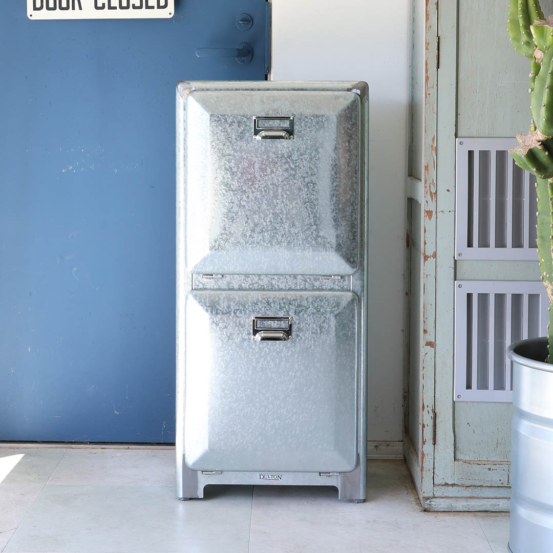 DULTON ONLINE SHOP | TRASH CAN DOUBLE DECKER GALVANIZED(GALVANIZED