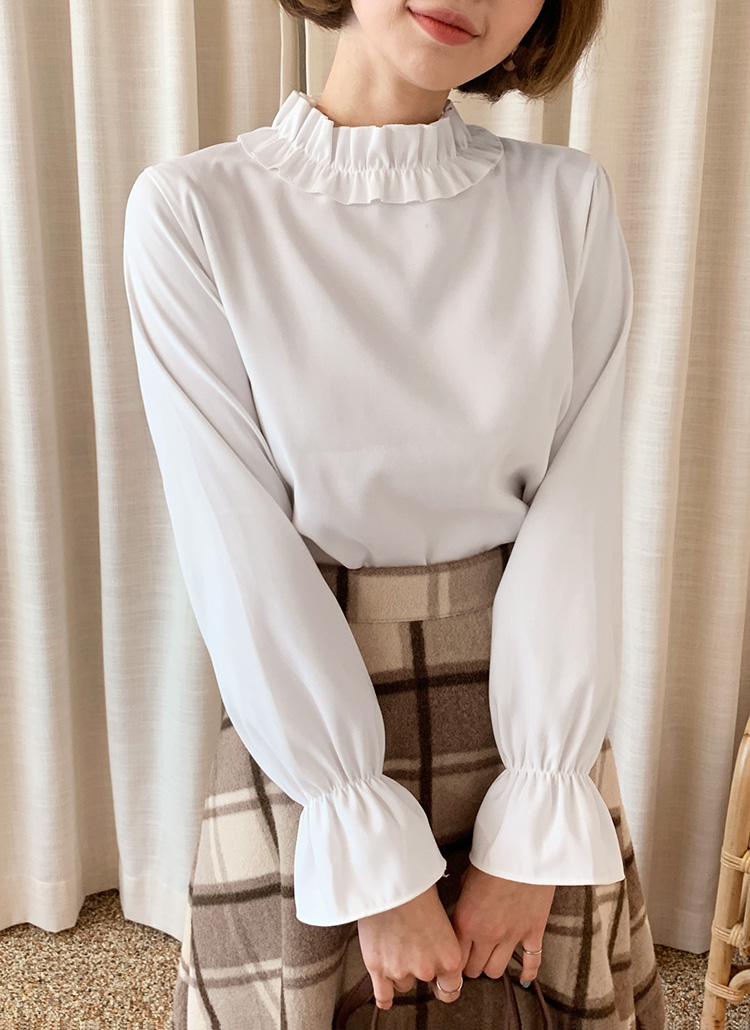 フリルネックブラウス・全3色 | レディースファッション通販 - DHOLIC