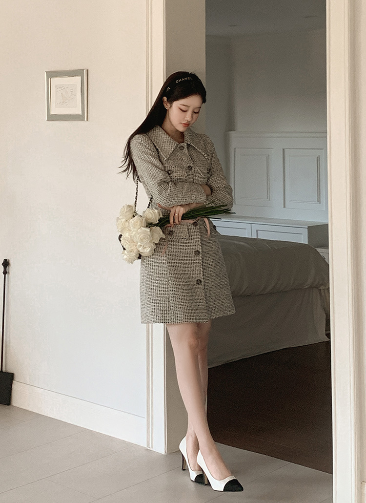 ツイードジャケット風ミニワンピース | レディースファッション通販