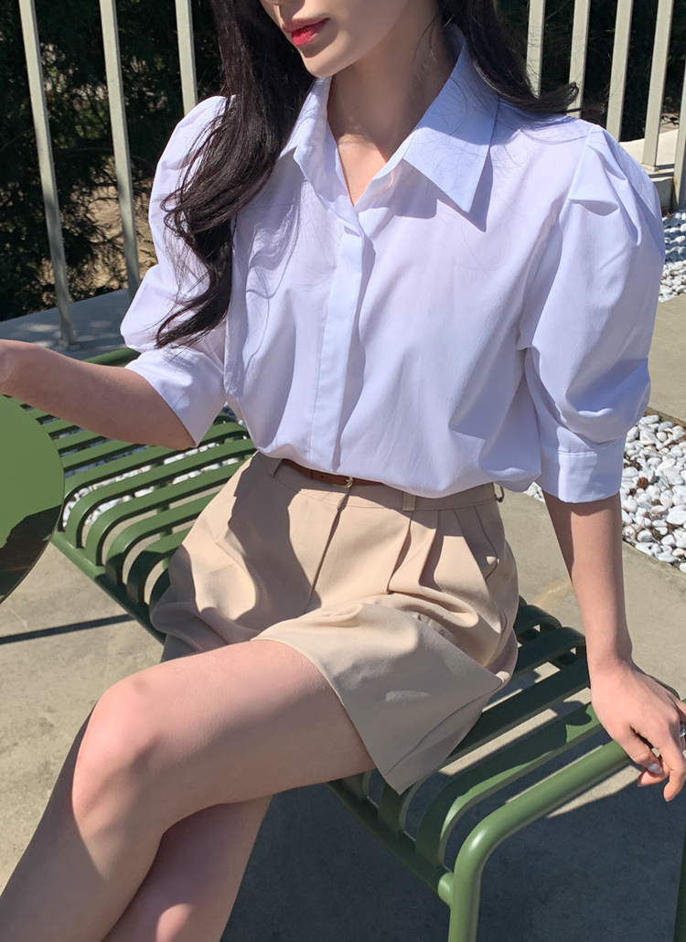 パフスリーブシャツブラウス | レディースファッション通販 - DHOLIC