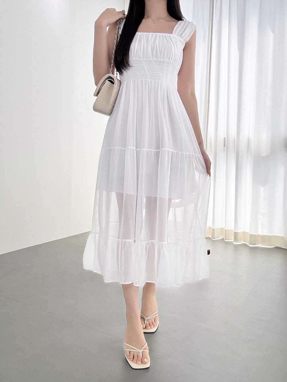 シフォンティアードロングワンピース | レディースファッション通販