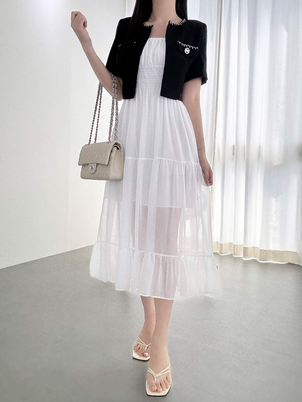 シフォンティアードロングワンピース | レディースファッション通販