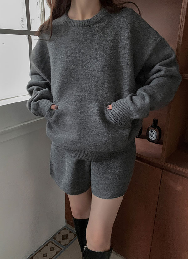 マフポケニット&ドロストニットショートパンツSET | レディース