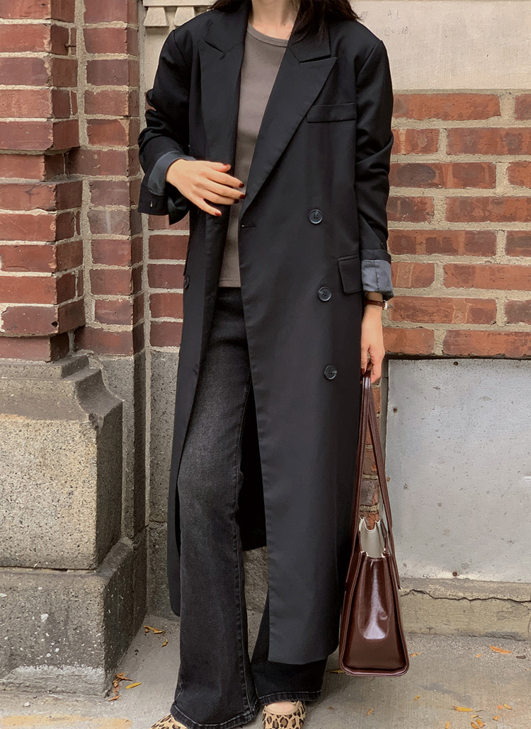 ダブルブレストロングコート | レディースファッション通販 - DHOLIC