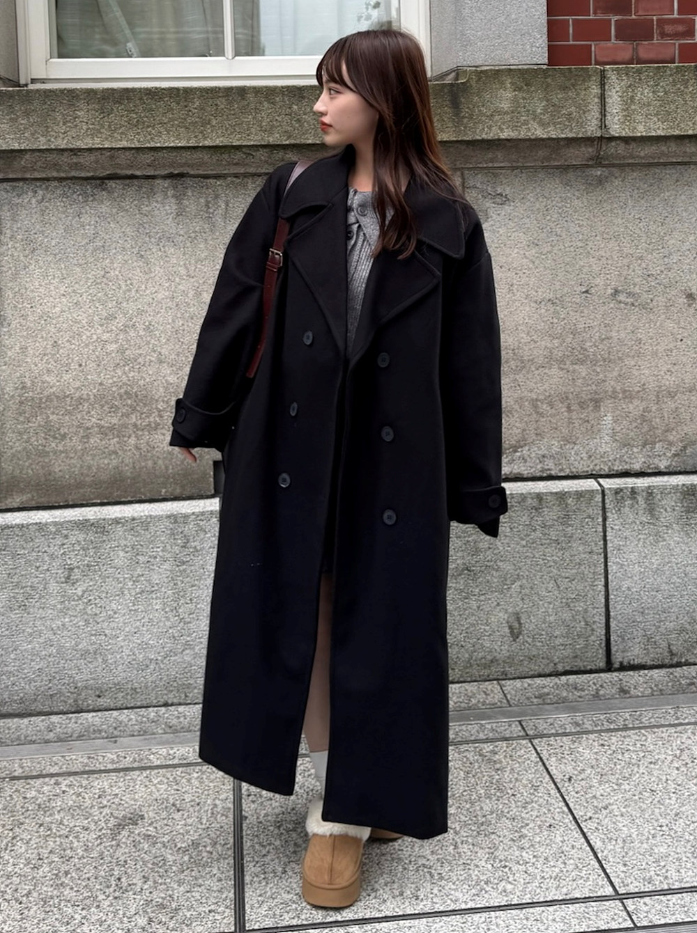 ウール混ダブルロングコート | レディースファッション通販 - DHOLIC