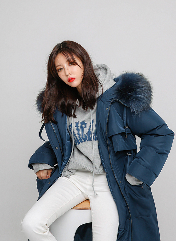 ファー付ロングダウンジャケット | レディースファッション通販 - DHOLIC