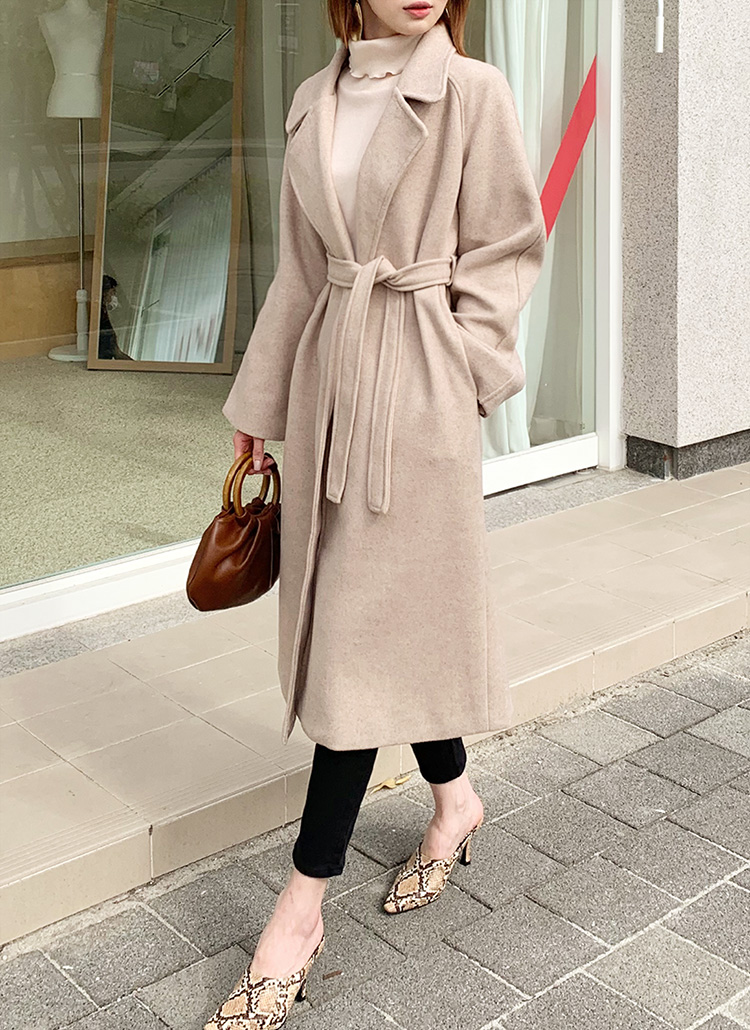 ストラップ付ウール混コート・全2色 | レディースファッション通販