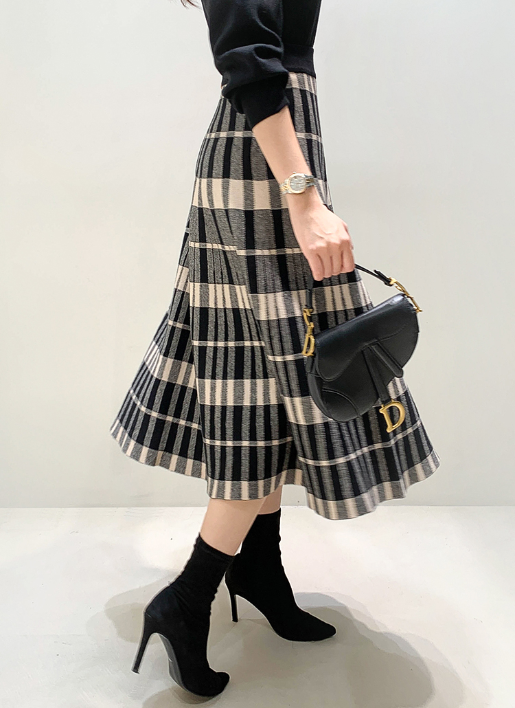 チェック柄フレアロングスカート | レディースファッション通販 - DHOLIC