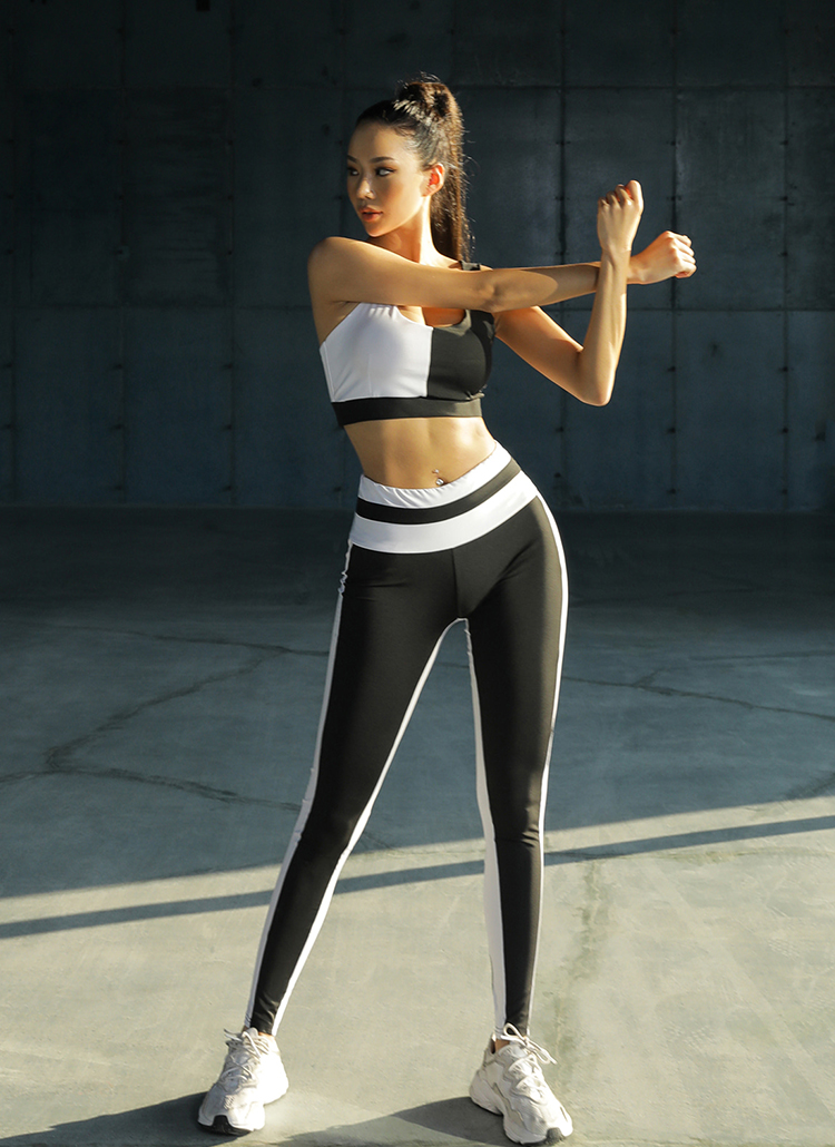 ジャンプワン】ランダムドット ブラトップ レギンス 上下 フィットネス