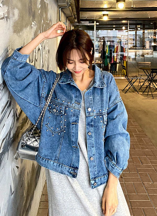 スタッズデニムジャケット | レディースファッション通販 - DHOLIC