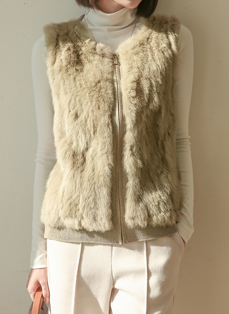 リアルラビットファーニットベスト | レディースファッション通販 - DHOLIC