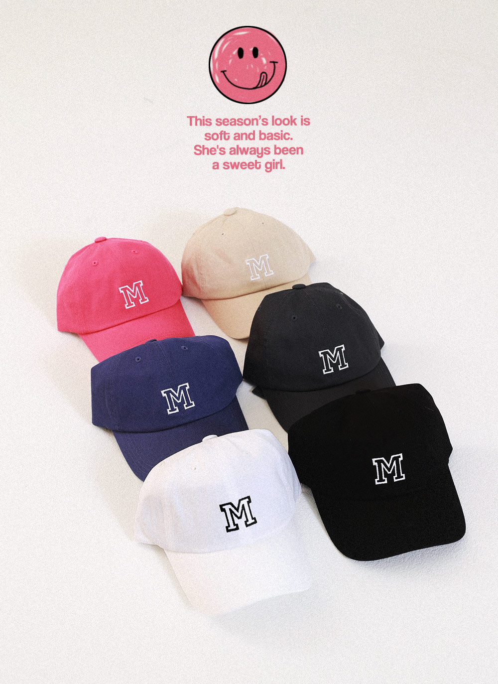 M刺繍ロゴキャップ・全6色 | レディースファッション通販 - DHOLIC