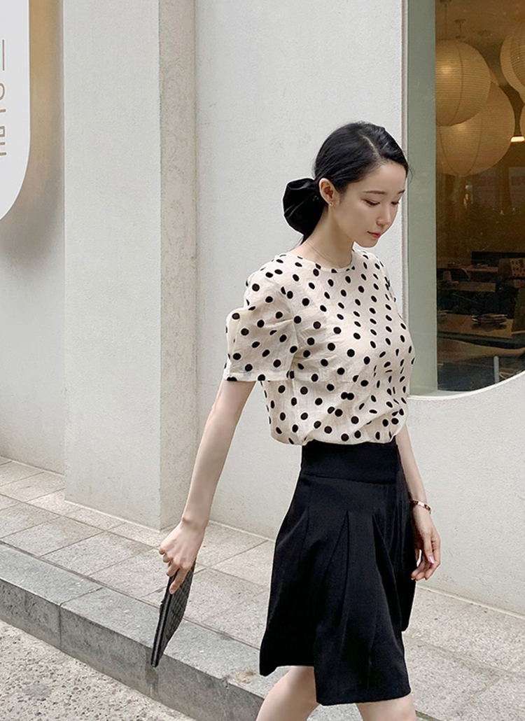 ドット半袖ブラウス | レディースファッション通販 - DHOLIC