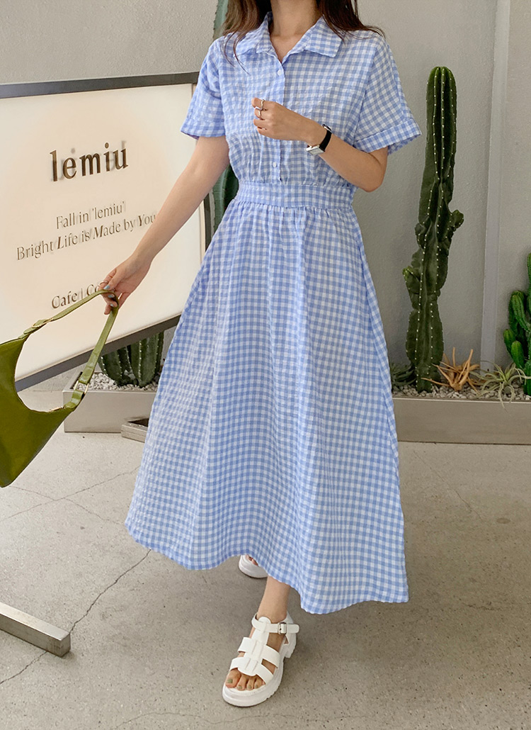 ギンガムチェックシャツワンピース・全4色 | レディースファッション