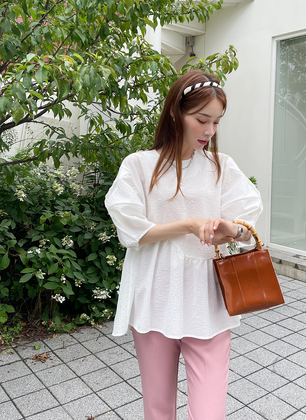 ウェーブペプラムブラウス・全2色 | レディースファッション通販 - DHOLIC