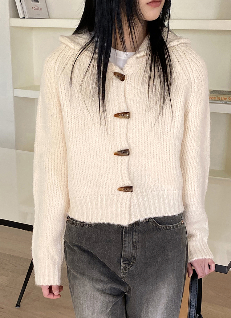 トグルボタンフードニットカーディガン | レディースファッション通販