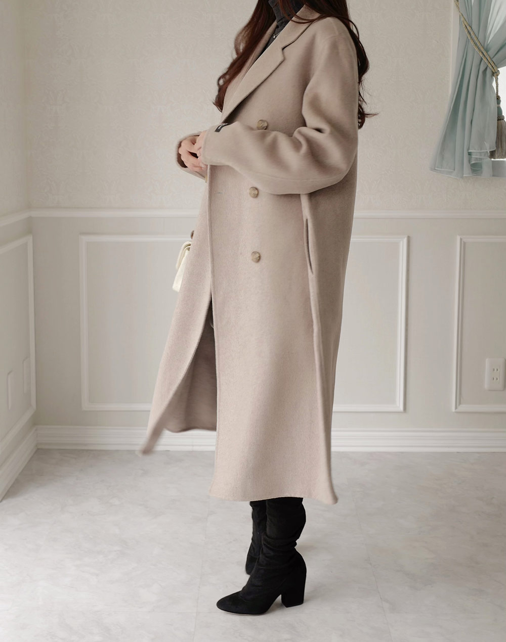 ウール混ハンドメイドロングコート | レディースファッション通販 - DHOLIC