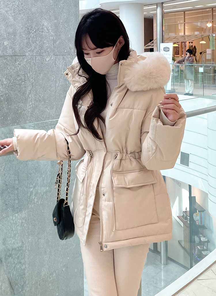 ドローコードエコファーフード中綿ジャンパー | レディース