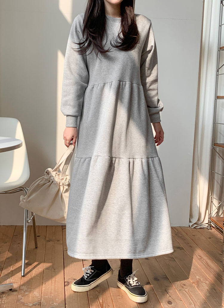 裏起毛ティアードスウェットワンピース | レディースファッション通販