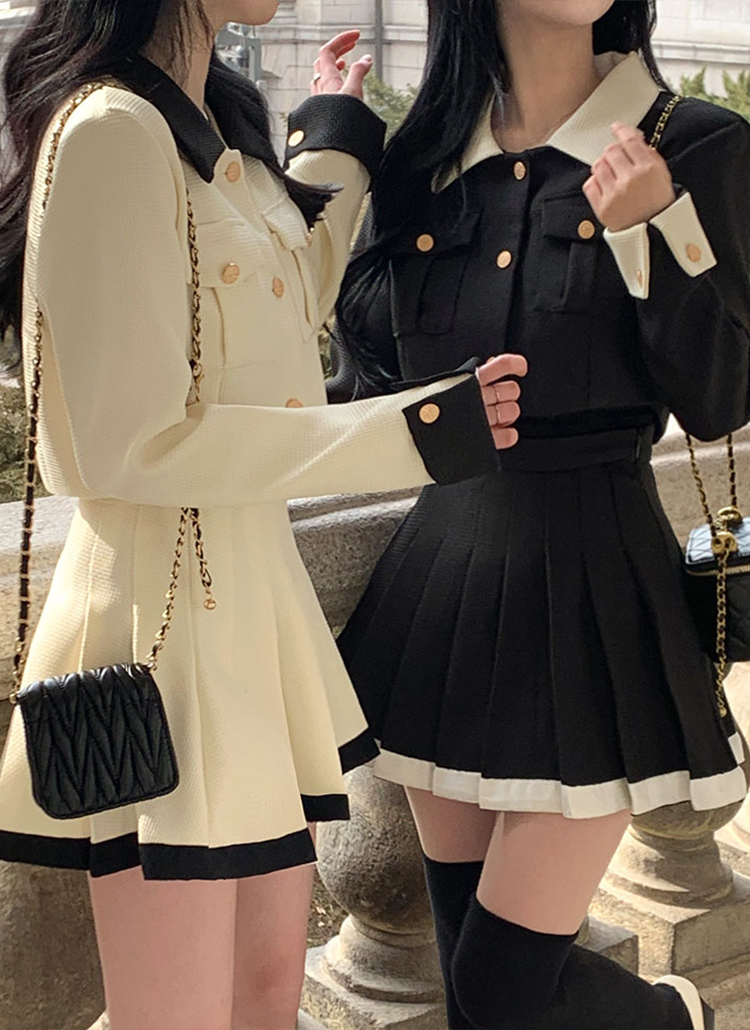 ツイードカラーネックジャケット&スカートSET | レディース