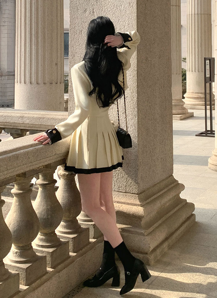 ツイードカラーネックジャケット&スカートSET | レディース