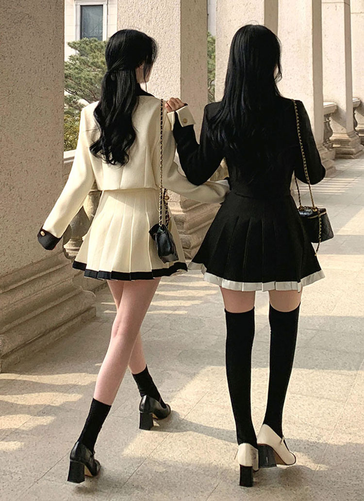 ツイードカラーネックジャケット&スカートSET | レディース