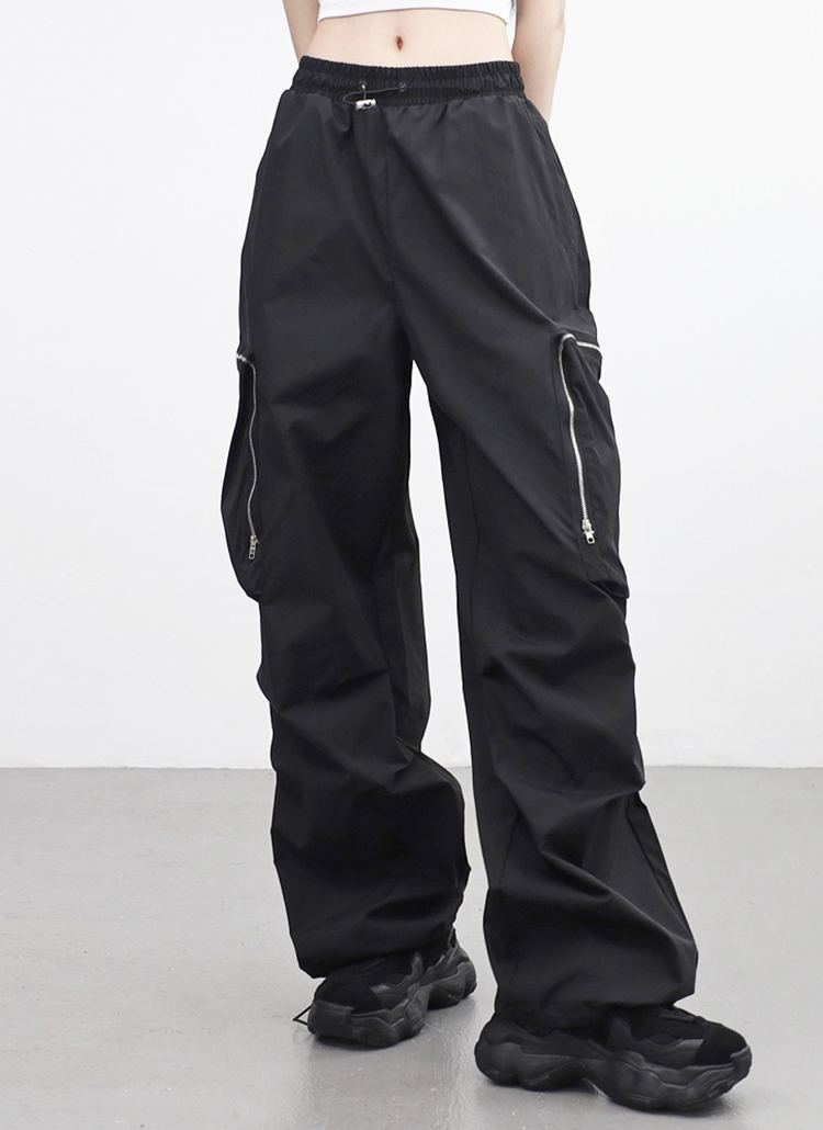 ファスナーポケットワイドカーゴパンツ | レディースファッション通販
