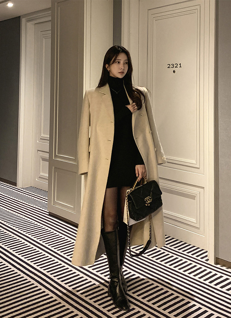 ウールアンゴラ混ロングコート | レディースファッション通販 - DHOLIC