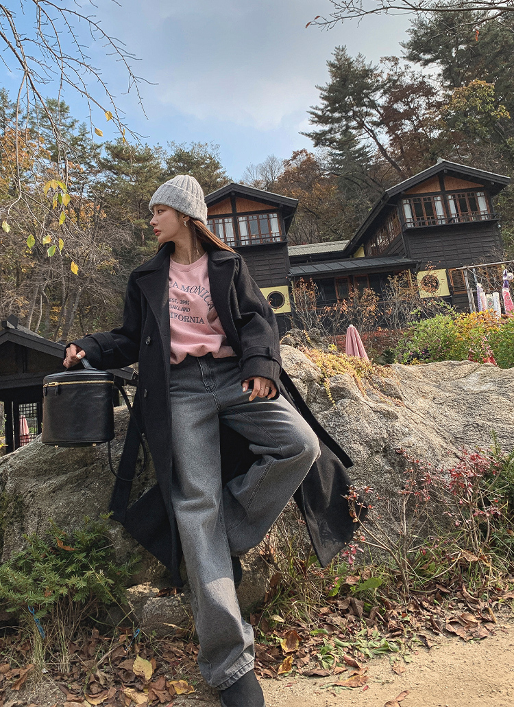 ウォッシュダークグレーデニムパンツ | レディースファッション通販