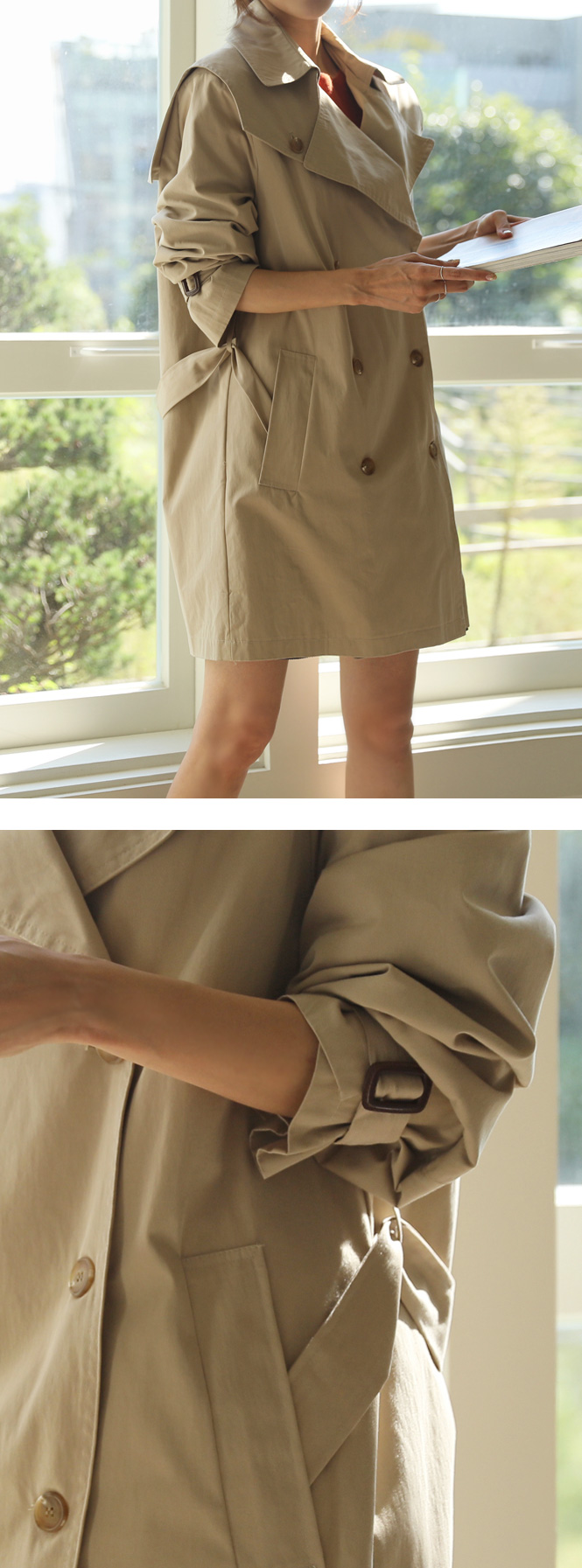 ベルト付セーラーカラートレンチコート | レディースファッション通販