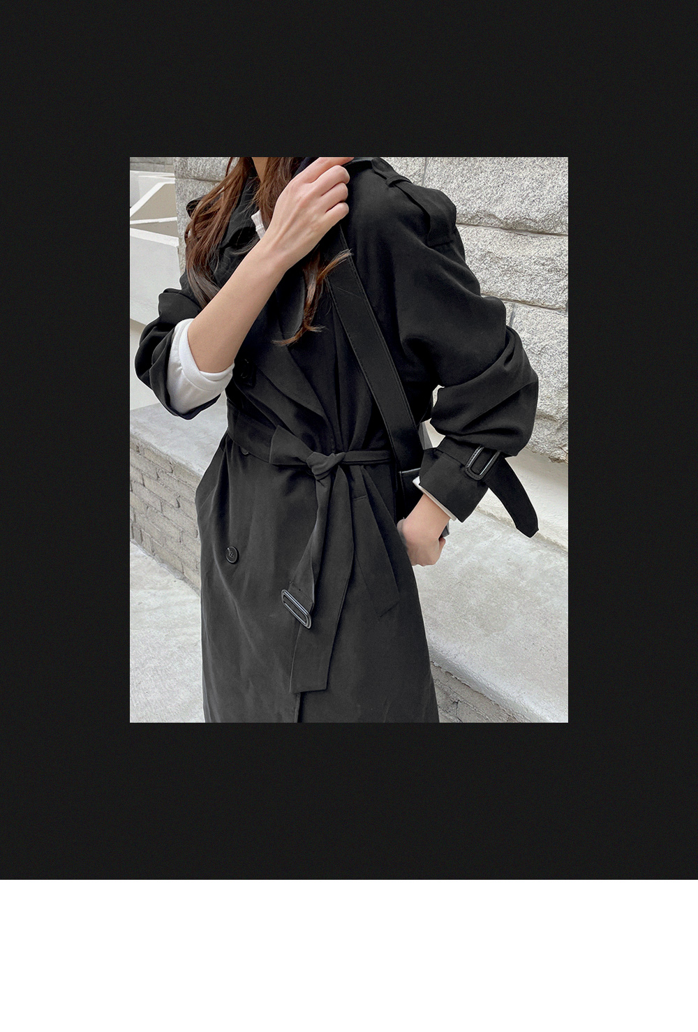 ベルト付ショルダーストラップトレンチコート | レディース