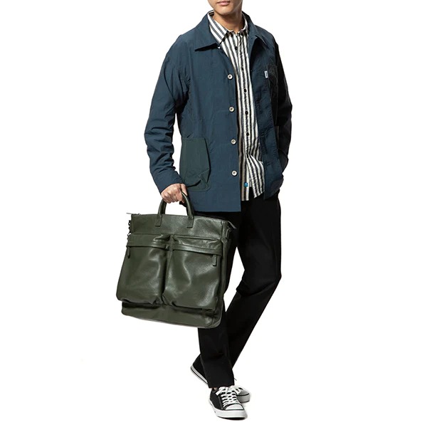 激レア◎ゾンネ sonne×雑誌begin 別注レザーヘルメットバッグ カーキ