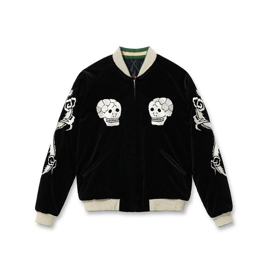 東洋エンタープライズ スカジャン 骸骨 バイク刺繍 サイズS 東洋
