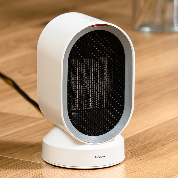 首振り機能付きセラミックヒーター＆ファン(ホワイト): 生活雑貨・家電