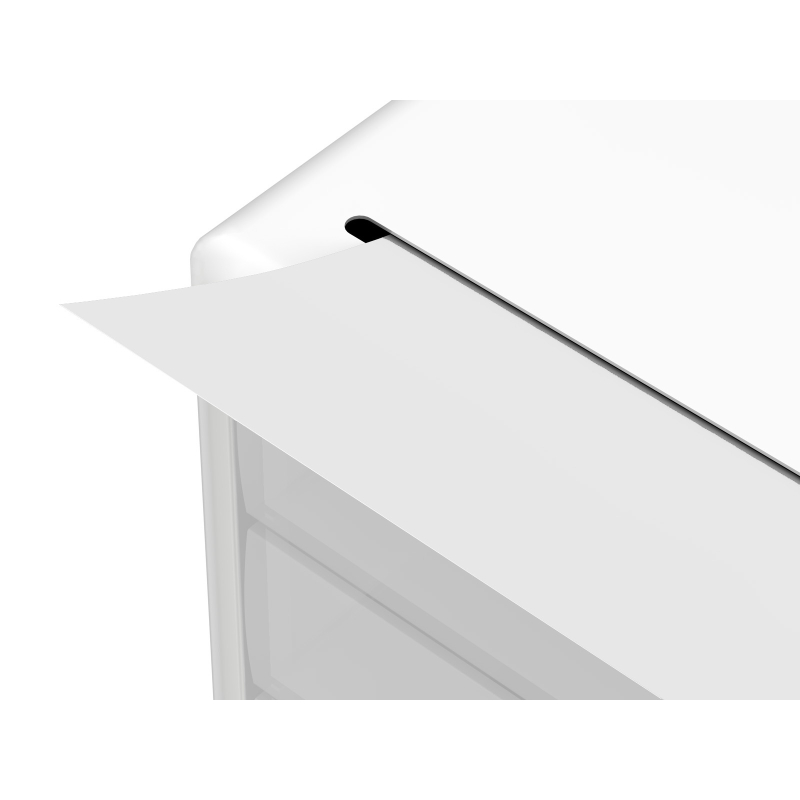 鍵付レターケース 3段横型 ホワイト (LCS-03K)