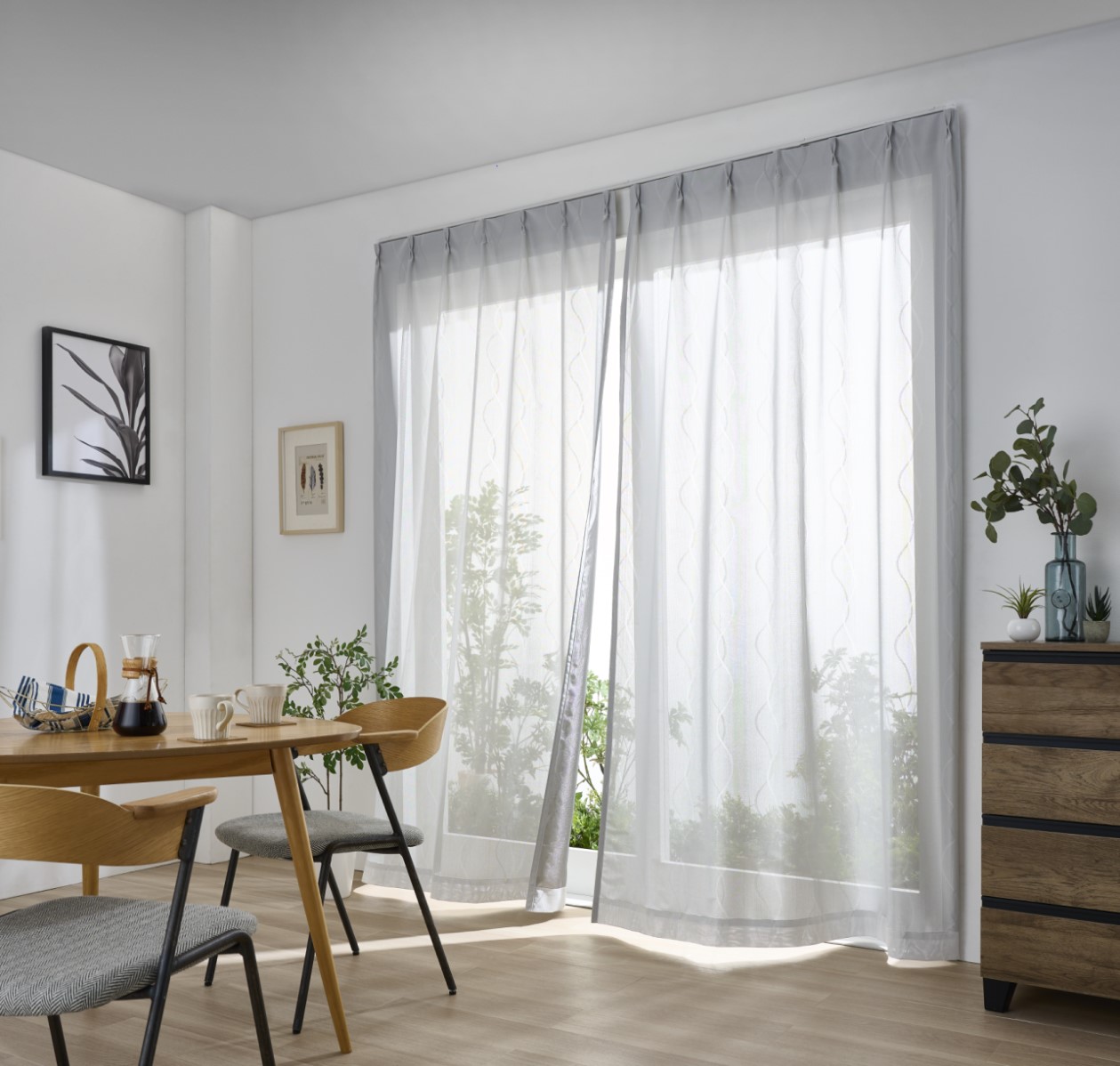 遮熱レースカーテン(100×213)2枚組 積水ナノコートテクノロジー 通販