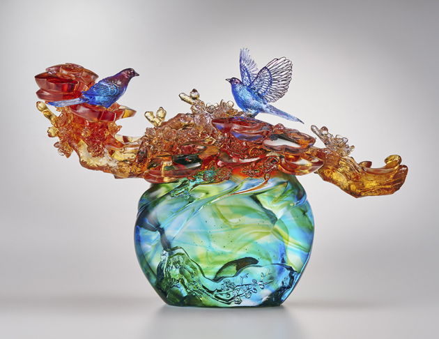 琉園 Tittot クリスタルガラス バード 置物 Tittot 琉園工房