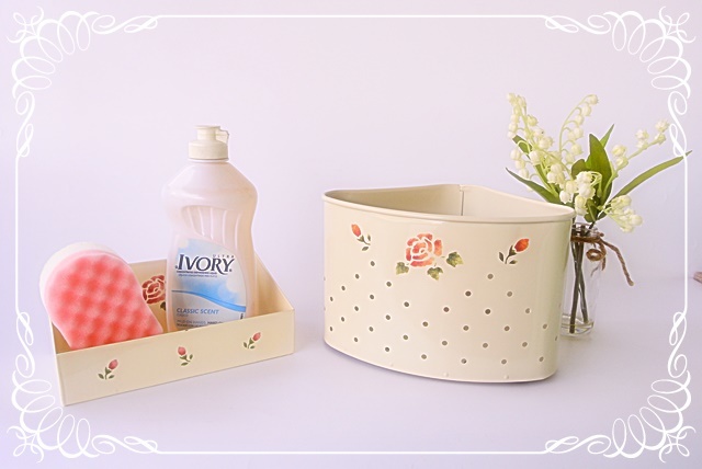 マニー ローズホーロー スポンジラック【マニーと薔薇の雑貨のアン