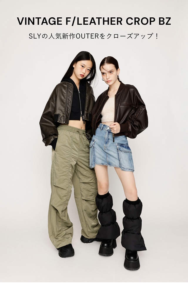 VINTAGE F/LEATHER CROP BZ SLYの人気新作OUTERをクローズアップ
