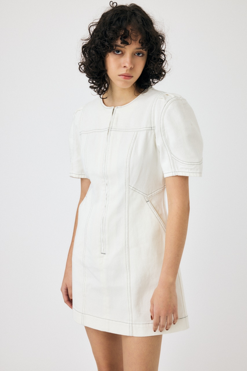 MOUSSY | FRONT ZIP MINI ドレス (ワンピース(ミニ・ミディアム