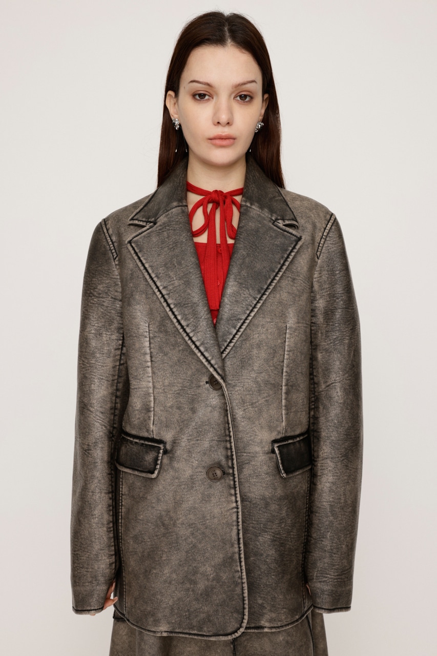 SLY | VINTAGE F／LEATHER TAILORED ジャケット (ジャケット ) |SHEL