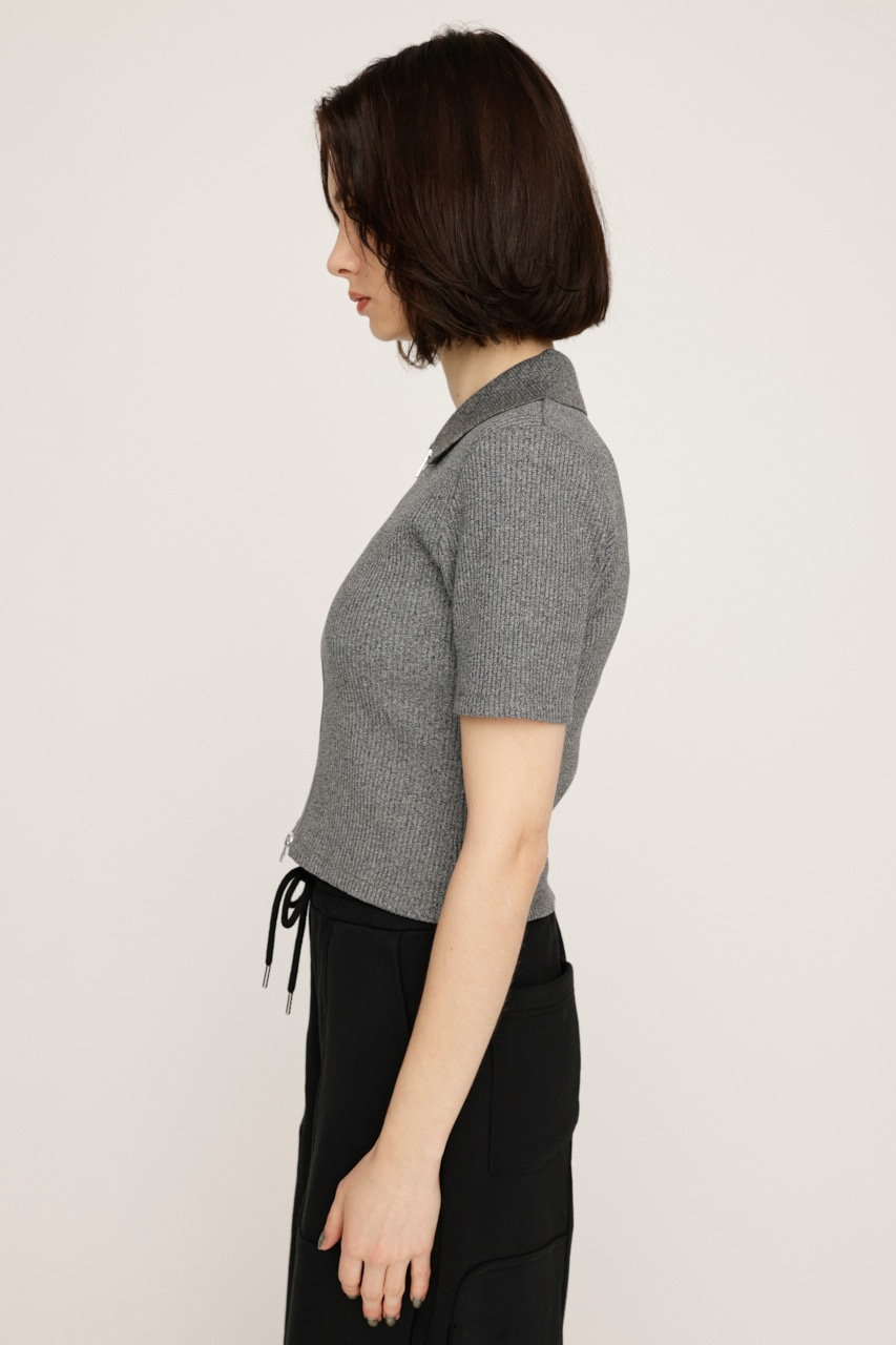 SLY | FRONT ZIP CUT RIB トップス (Tシャツ・カットソー(半袖