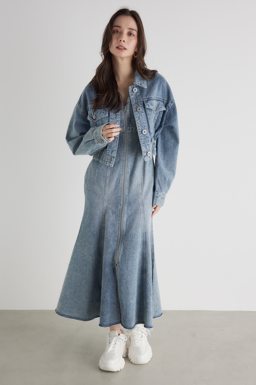 rienda | コルセットラインマーメイド denim OP (ワンピース(ロング