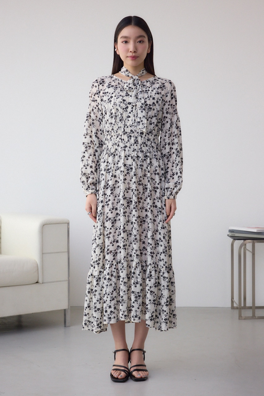 AZUL BY MOUSSY | シアーチェックフラワー柄ワンピース (ワンピース