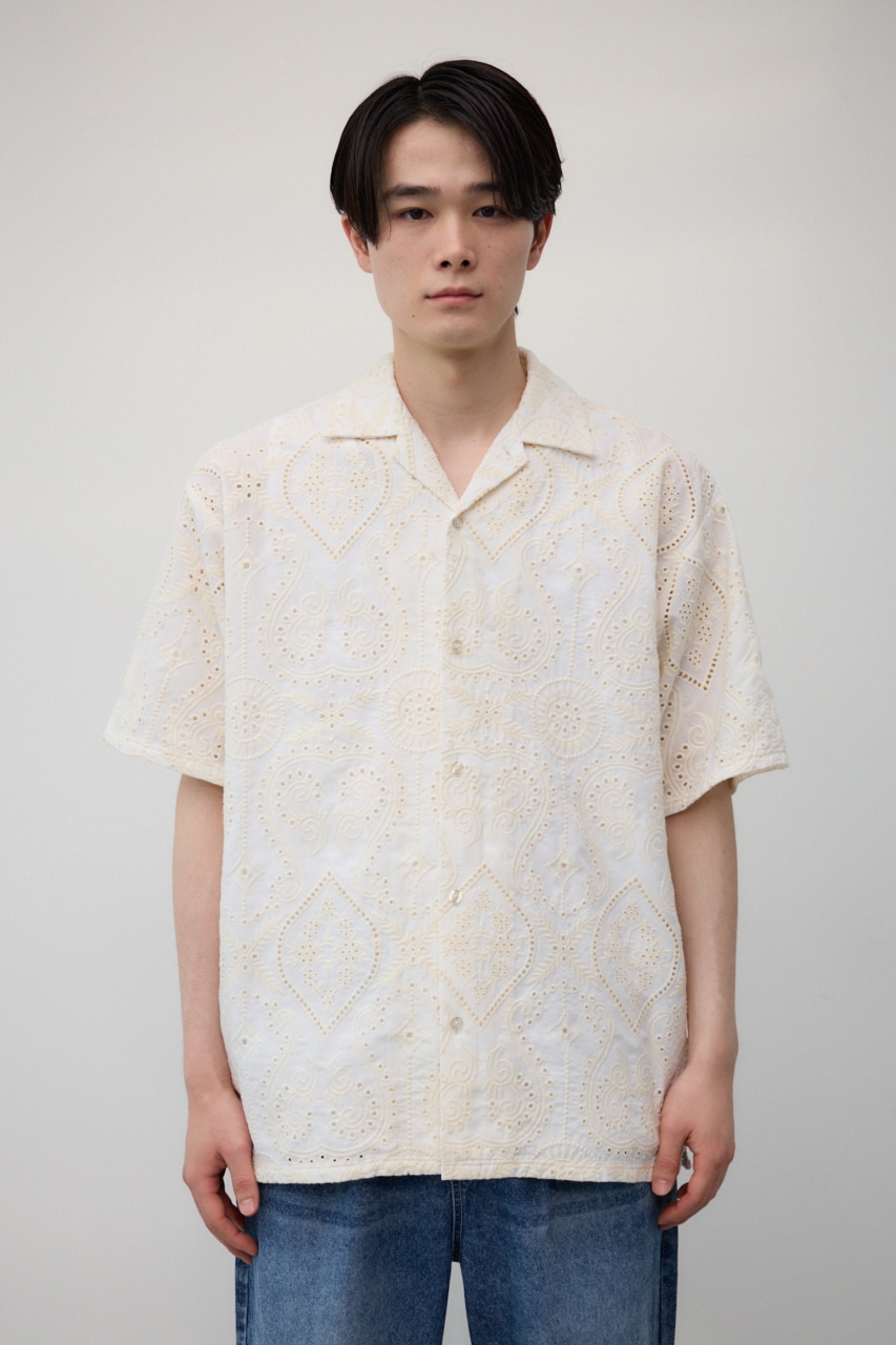 AZUL BY MOUSSY | レース刺繍開襟シャツ (シャツ・ブラウス ) |SHEL