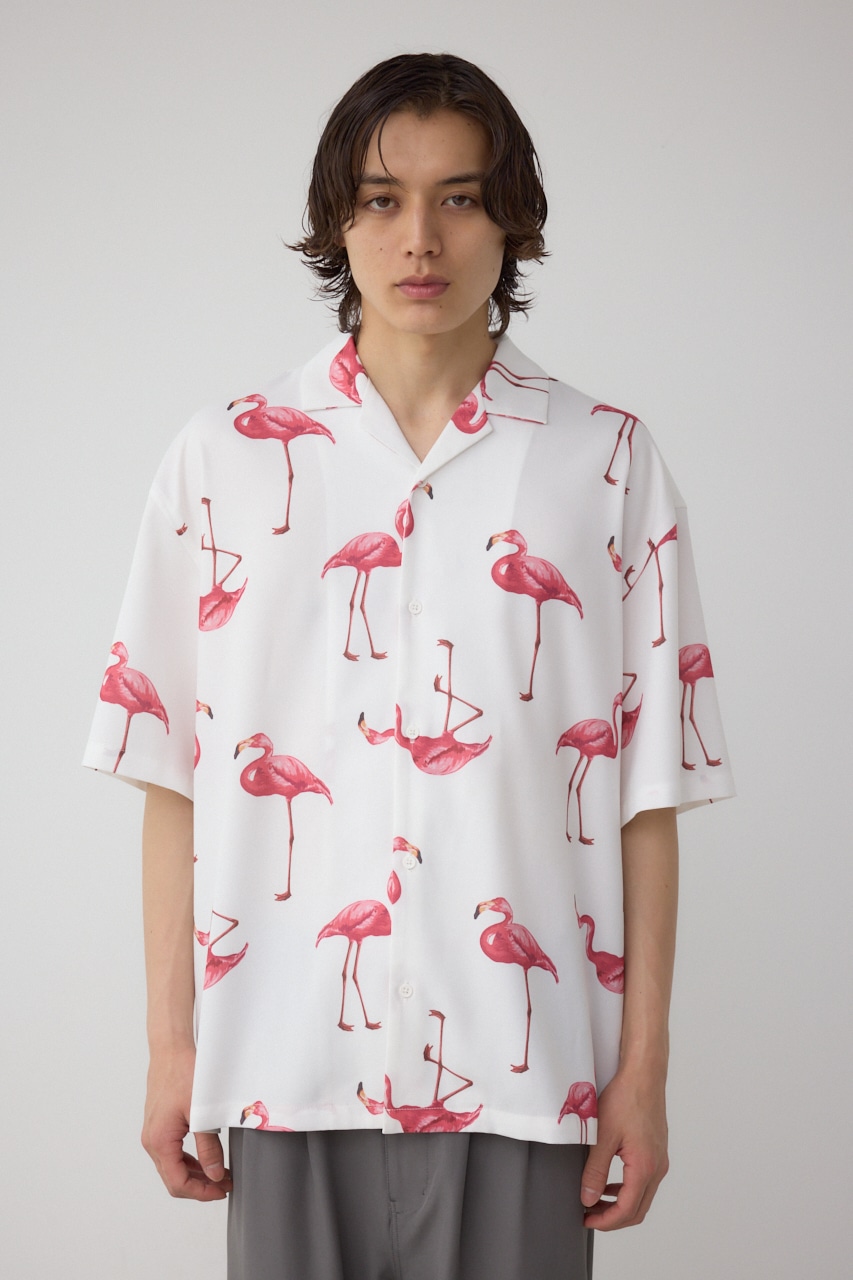 45R 藍染 ティーシャツ フラミンゴ S 45R 藍染 ティーシャツ