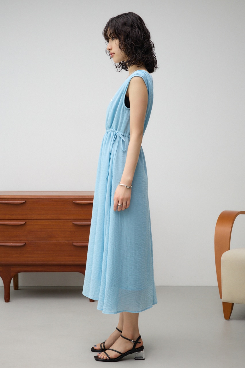 AZUL BY MOUSSY | ウエスト切替袖ギャザーノースリーブワンピース