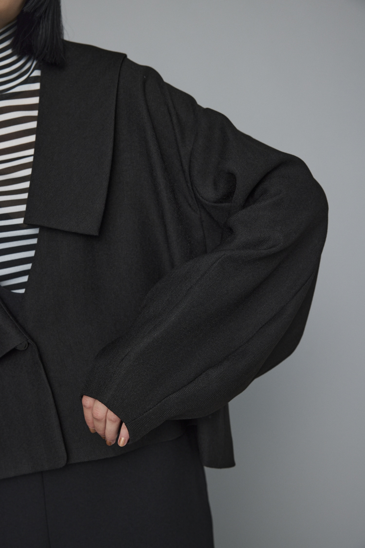 HeRIN.CYE | Asymmetry collar jacket (ジャケット ) |SHEL'TTER WEBSTORE